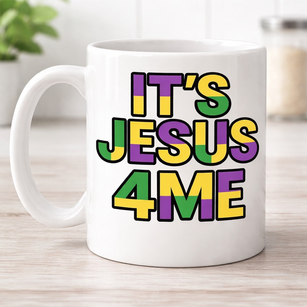IT'S JESUS 4ME MUG (Mardi Gras Colors)